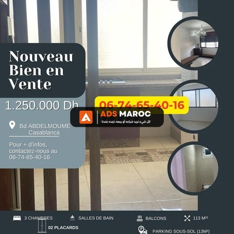 Appartement à vendre 97 m² à Casablanca