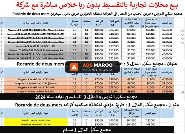 Magasins neuves à vendre à Tanger - محلات للبيع