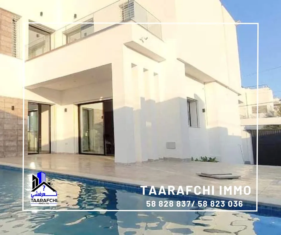  villa s+4 hauts standing avec piscine située à kharrouba hammamet nord 