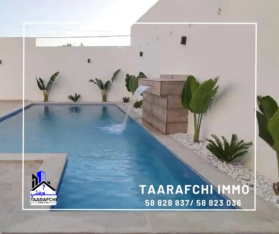  villa s+4 hauts standing avec piscine située à kharrouba hammamet nord 