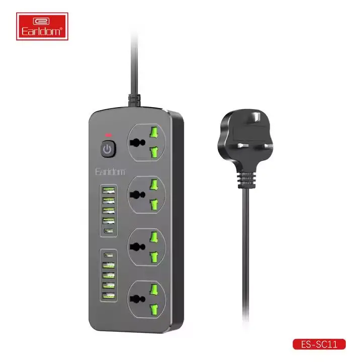  EARLDOM MULTIPRISE SC11 4.1A - 4 Ports - 8 USB - 2 USB C Fast Charging - Anti shock 