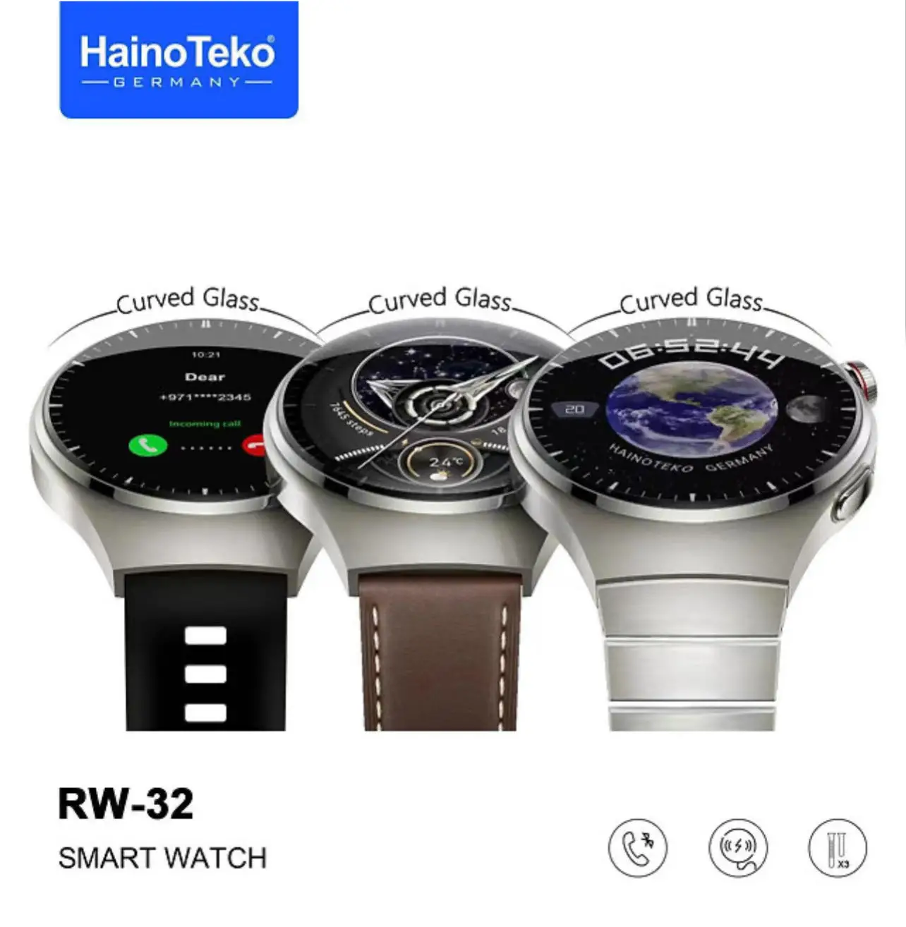  Montre Connectée Haino Teko Watch 4 Pro- RW-32 Noir / Marron 