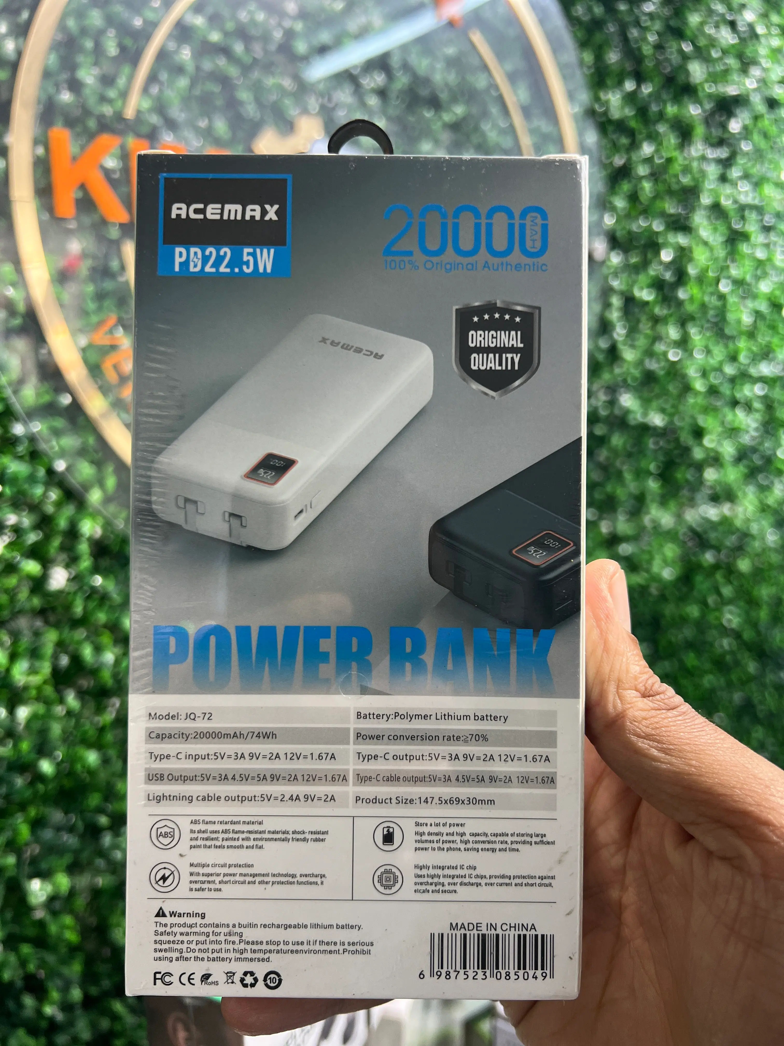  Power Bank 20000Mah 22.5W Fast Charging Avec Cables en Promotion Prix Tunis 