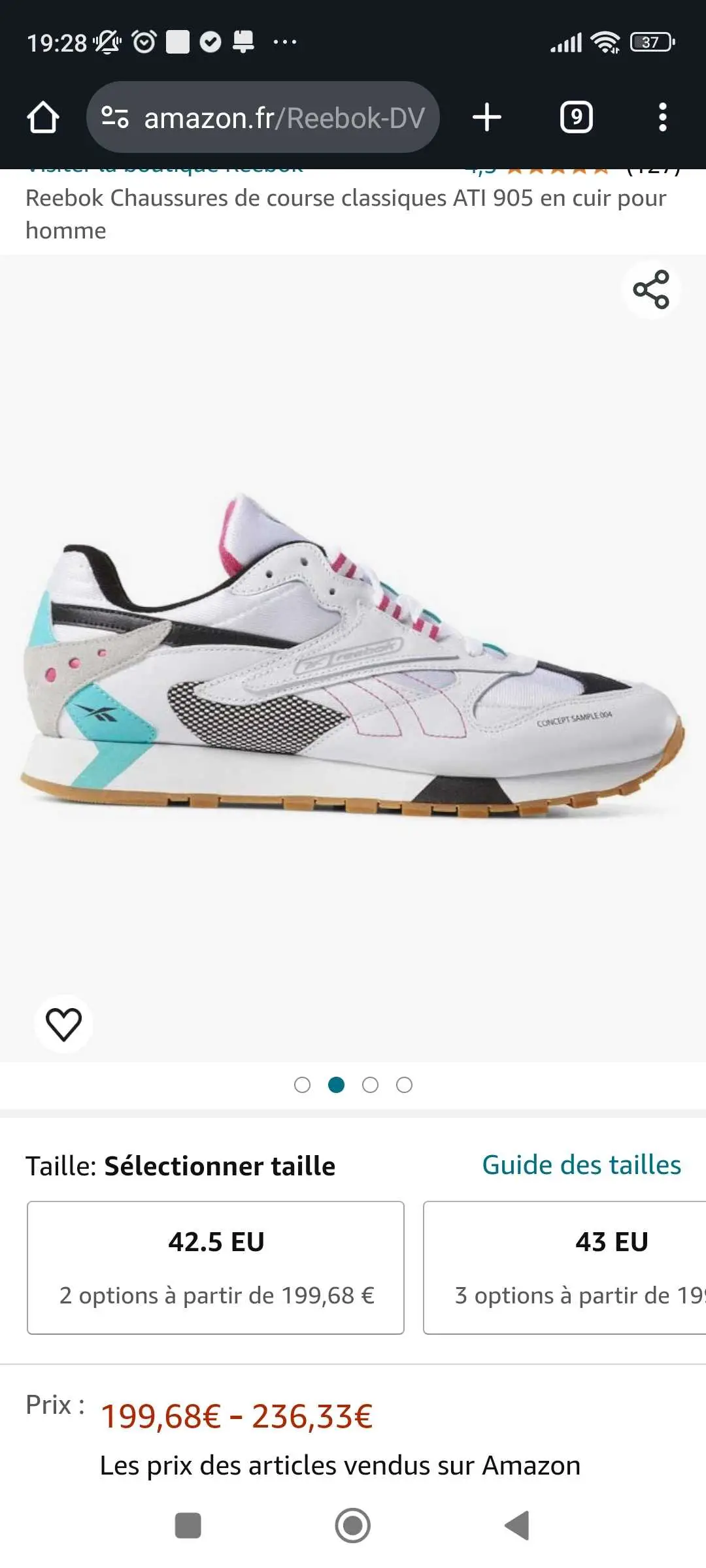  Spadri Reebok taille 38.5 comme neuf ???? 