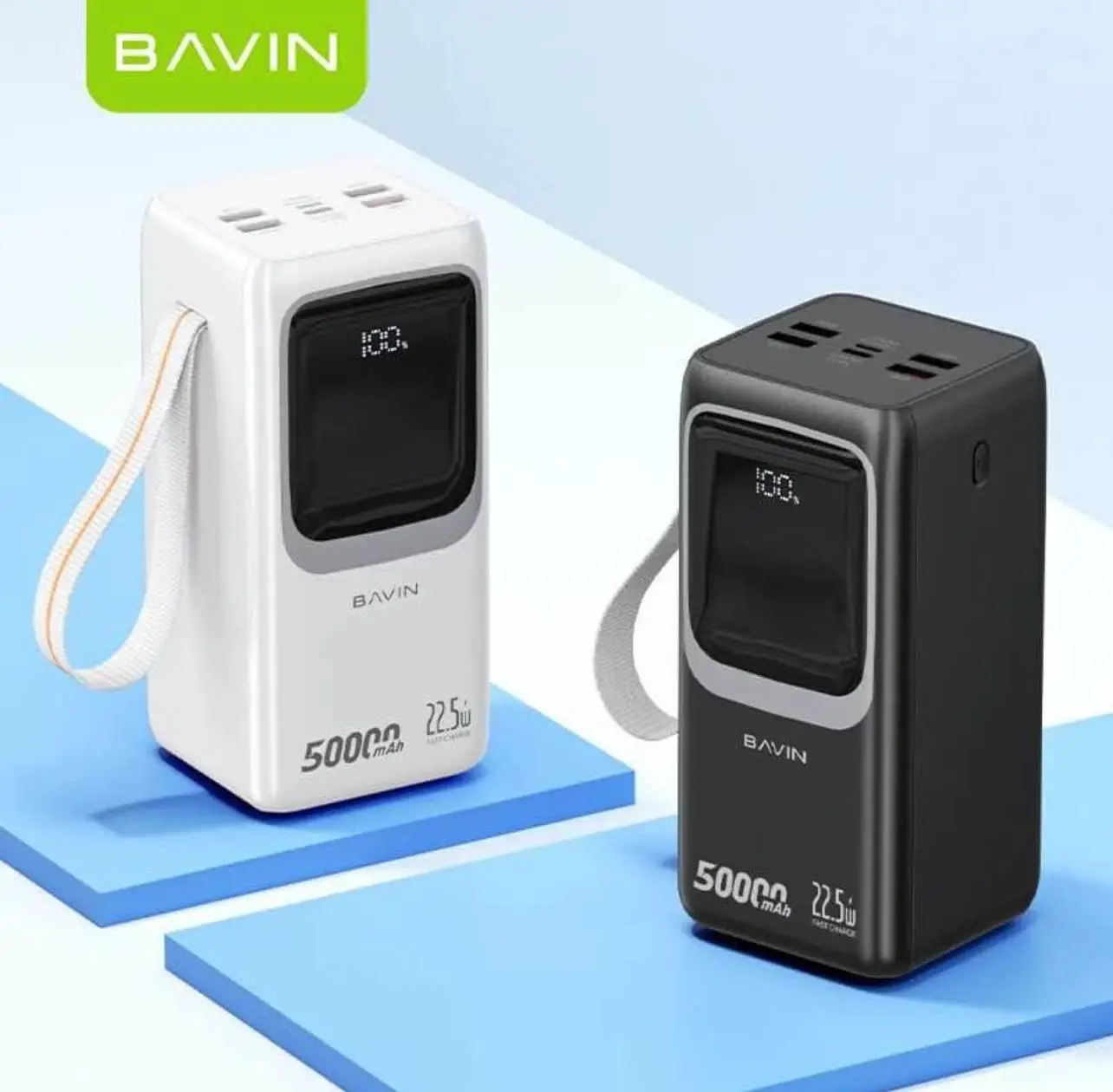  Power Bank 50000Mah 22.5W Fast Charging avec Cables - Bavin PC1032S Cachetè en promotion 