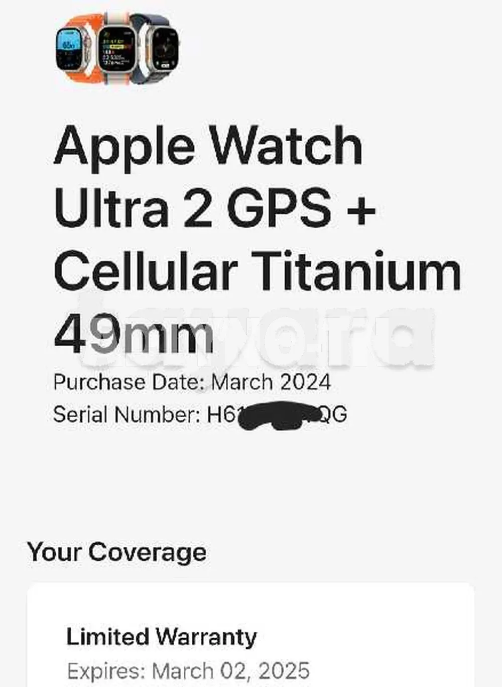 Apple Watch Ultra 2 49mm Cellulaire Neuf Garantie