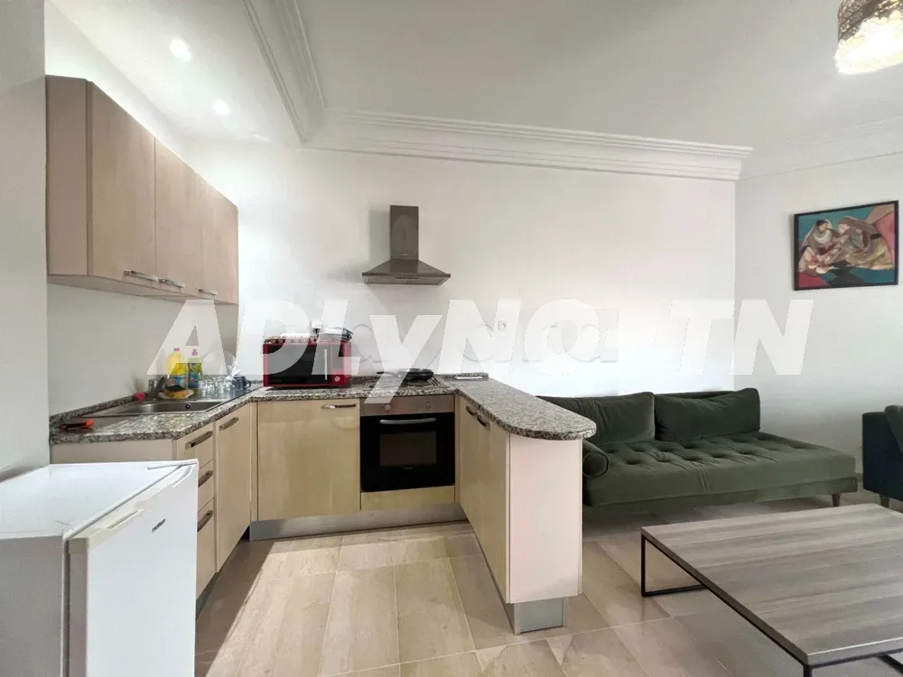 A louer APPARTEMENT S+1 meublé avec balcon à Soukra Parc