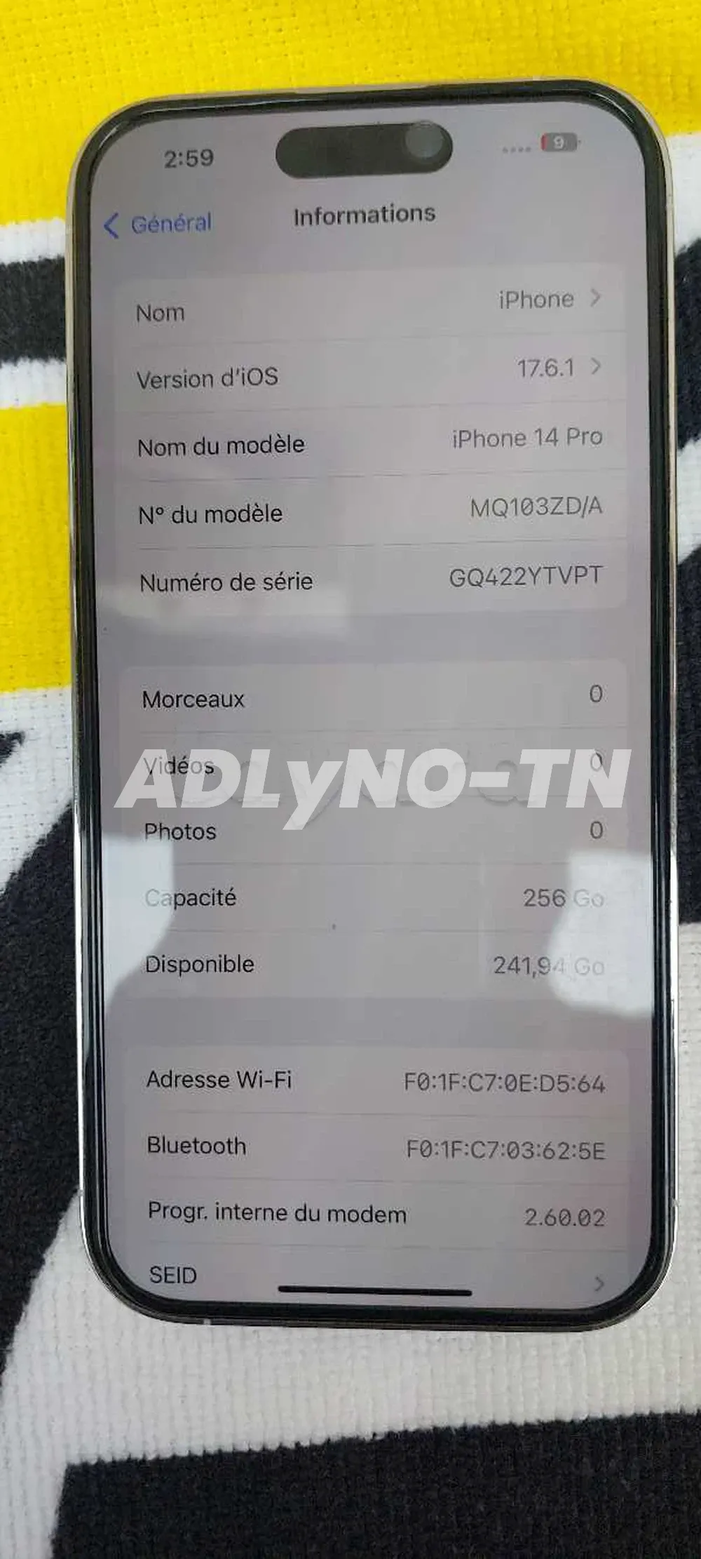 iphone 14 pro 256gb neuf batterie 90